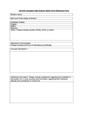Central Lancaster High School Sixth Form Reference Form - Lancasterhigh ...