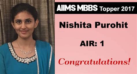 Meet Nishita Purohit AIIMS MBBS Topper 2017 - India Today