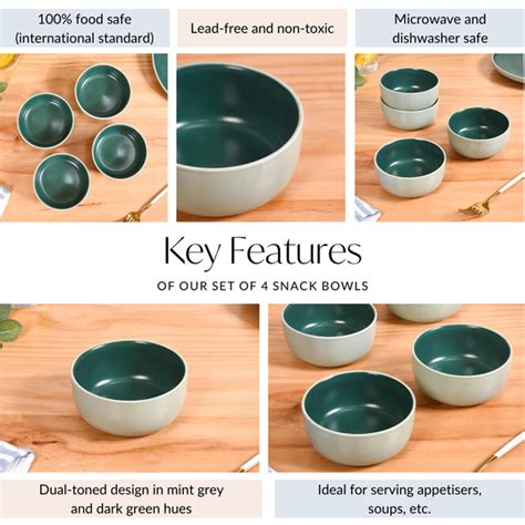 Zoella Green Snack Bowls Set Of 4 250ml Online - Premium Snack Bowl ...