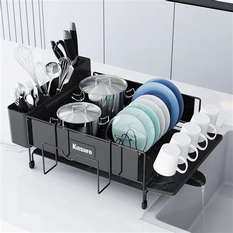 Buy Kitsure Dish Drying Rack Large - Stainless Steel Dish Rack for ...