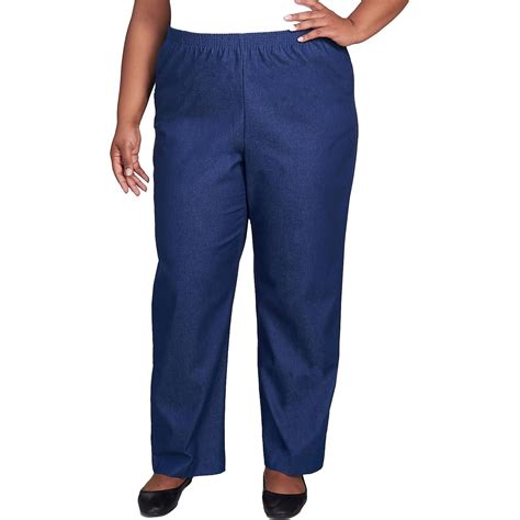 Alfred Dunner Women's Plus Size Elastic Waist Denim Jeans, Stretchy ...