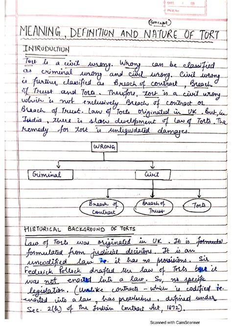 Meaning, Definitions, Nature, Essentials of Torts - bballb - Studocu
