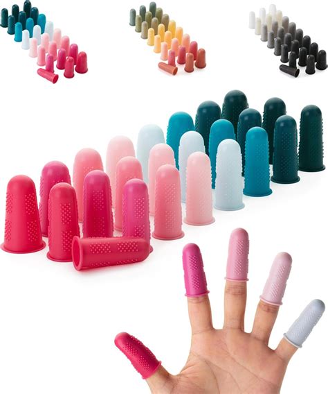 Amazon.com: 24 Pieces Rubber Fingers Tips Guard with 3 Sizes (S/M/L ...