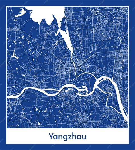 Premium Vector | Yangzhou china asia city map blue print vector illustration