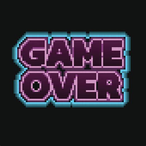 neon game over text in pixel art style 27711786 Vector Art at Vecteezy