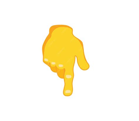 Premium Vector | Index finger pointing down emoji gesture vector ...