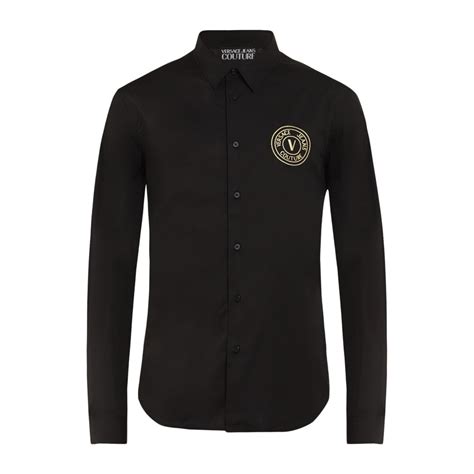 Buy Men Black VJC Chest Gold Embroidered Emblem Shirt Online at The ...