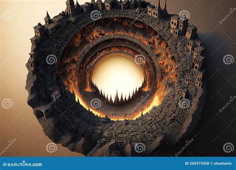 The Ninth Circle of Hell stock illustration. Illustration of building - 269373458