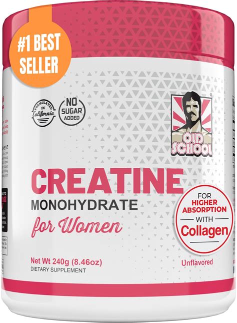 Amazon.com: 5000mg Creatine Monohydrate Powder Optimized for Women +2000mg Collagen +1g BCAA 2:1 ...