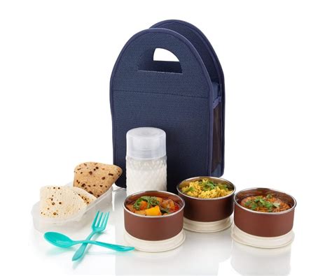 Buy COSTEM 4 in 1 Stainless Steel Lunch Box with Bag 3 Container, 1 ...