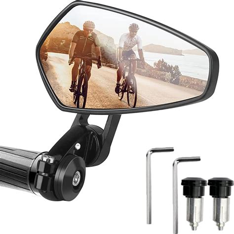 Heart Horse 2 pcs Bike Rear View Mirrors, 360°Adjustable Bar End Bike ...