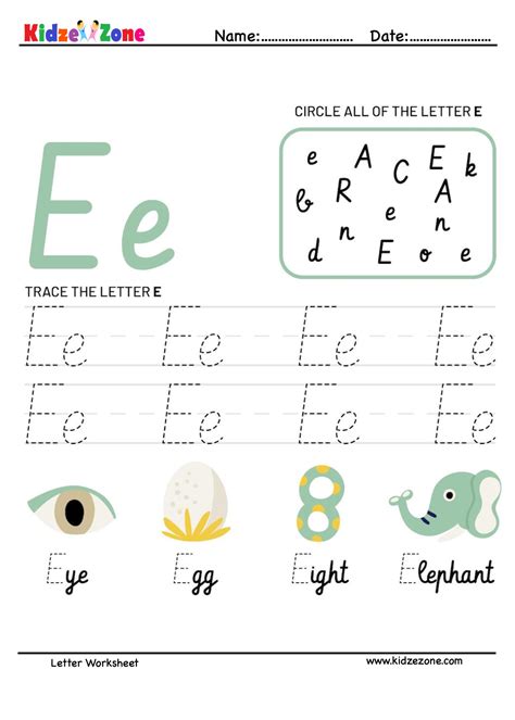 Tracing the Letter E e | Worsheets library - Worksheets Library