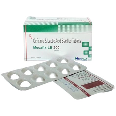 Mecafix LB 200 - Cefixime and Lactic Acid Bacillus Tablets - Mediphar ...