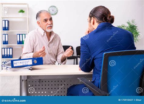Financial Advisor Giving Retirement Advice To Old Man Stock Image ...