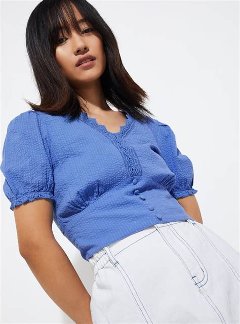 Buy URB_N Women Seersucker Crop Top Online at just Rs. 599.0 ...