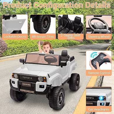 24V Licensed Toyota Land Cruiser Ride-On, 2-Seater 4WD/2WD Switch ...