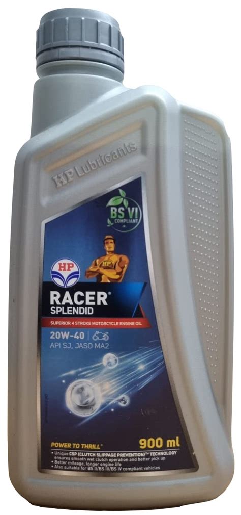 HP RACER SPLENDID 20W40 API SJ, JASO MA2 ENGINE OIL 900ml for Modern ...