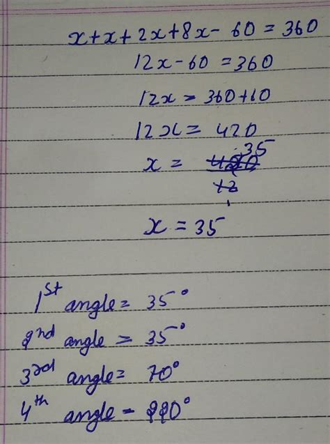 In a quadrilateral two angles are equal. The third angle is equal to ...