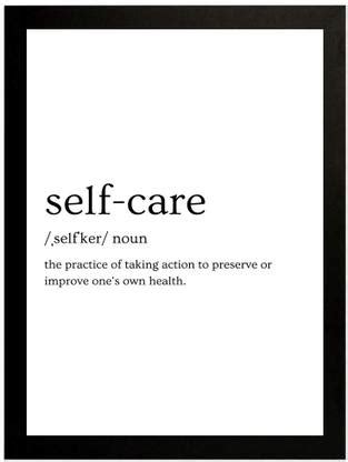 Self Care Abstract Motivational Poster- Wall Quote -Paper Print- Framed ...