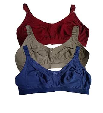 Buy Emavic Women's Cotton Blend C-Cup Non-Padded Heavy Bust Seamless ...