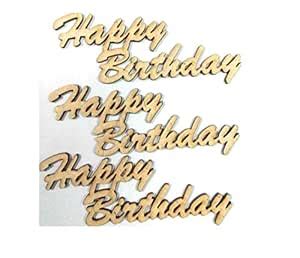 Buy Arham Mktg 3pcs Happy Birthday Wooden Letters Wood Slices Gift Tags ...