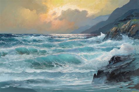Tohad on X | Wave painting, Ocean painting, Seascape paintings