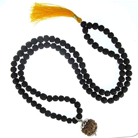 Buy Jewelswonder Kale Rudraksha Original And Natural Mala 7 Mukhi ...
