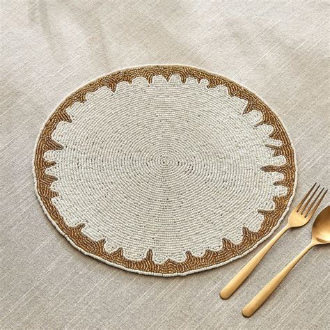 Buy Halcyon Ivoor Glass Beaded Placemat from Home Centre at just INR 799.0