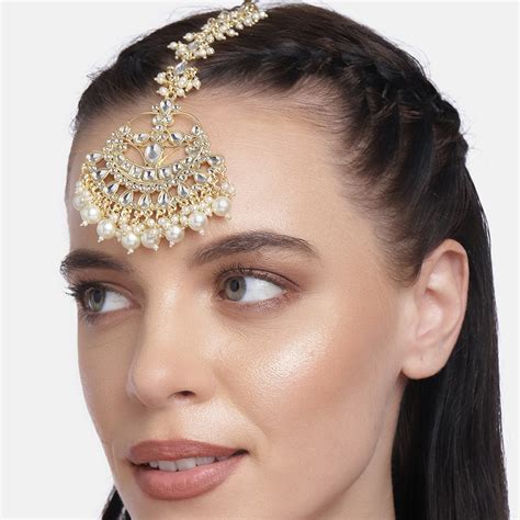 Laida Gold Plated Kundan Studded Maang Tikka