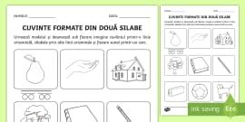 Cuvinte cu trei silabe - Fișă de lucru | Twinkl România