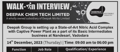 Deepak Chem tech Walk interview for Shift incharge Plant operator DCS ...