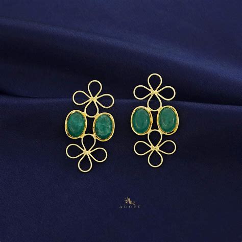 Zerena Dual Golden Floral Earring – Adore By Priyanka