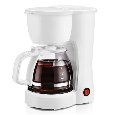 Mainstays White 5-Cup Coffee Maker with Removable Filter Basket and ...