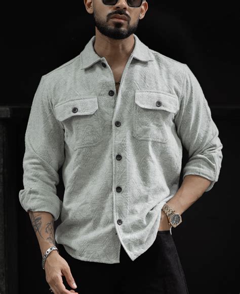 Plain Grey Structured Regular Fit Full Sleeves Shirt – Powerlook