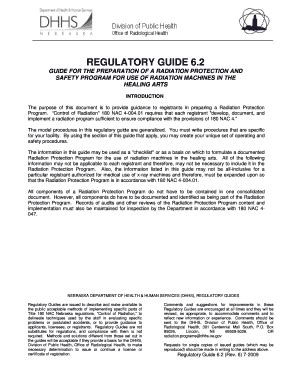 REGULATORY GUIDE 6 - Dhhs Ne - Fill and Sign Printable Template Online