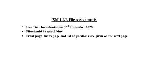 ISM Lab File Guidelines for BBA V-1: SQL Assignments & Queries - Studocu