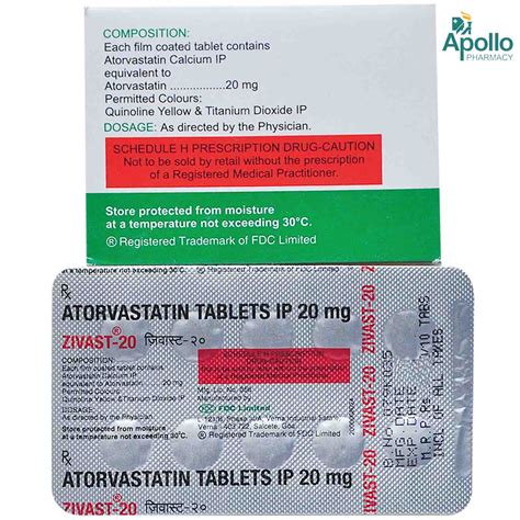 Zivast-20 Tablet 10's Price, Uses, Side Effects, Composition - Apollo ...