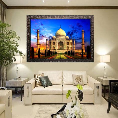 PARI ARTS Beautiful Wall Painting Taj Mahal| Canvas Paintings | Special ...