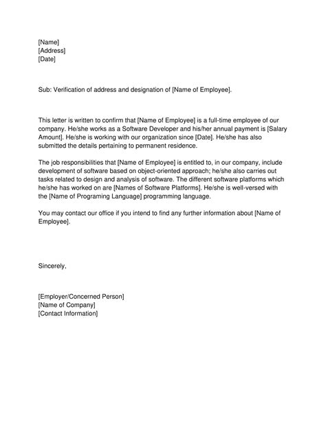 Free Printable Proof Of Employment Letter Templates [Word, PDF]