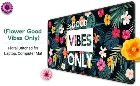 INOVERA Neoprene Extended Anti-Slip Rubber Gaming Mouse Pad Floral ...