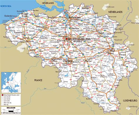 Road map of Belgium | Belgium | Europe | Mapslex | World Maps