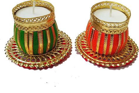 LAMANSH® Drum dholak Tealight Candle Holder with metal base chudi/ Diy ...