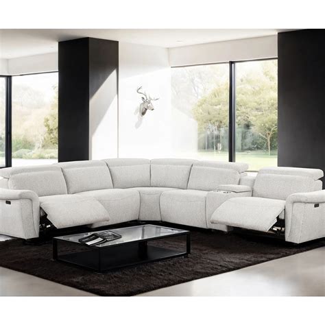 Furniture of America Hieronimus Light Gray Power Sectional | Ornate Home