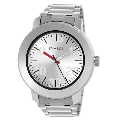 Amazon Brand - Symbol Analog Men's Silver Dial Watch AZ-SYM-SS21A-04B ...