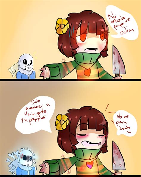 Comic ~ Undertale ~ Chara and Sans by OrangeNotuko on DeviantArt