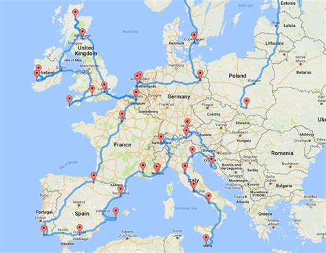 Europe Trip Planning Map 的图像结果