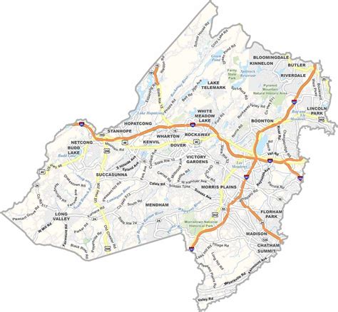 Warren County Map, New Jersey - US County Maps