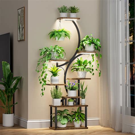 BACEKOLL Support pour plantes d'intérieur, avec lampes de croissance ...