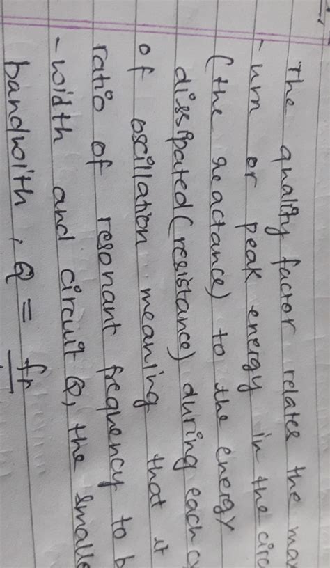 Define the term quality factor of resonance in series lcr circuit. What ...