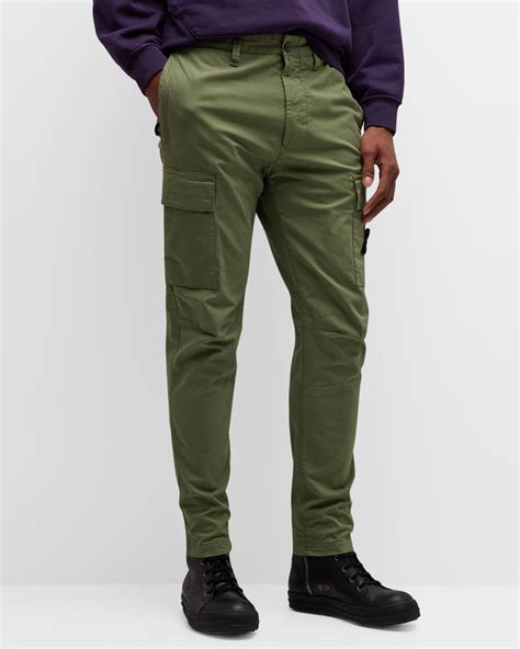 Stone Island Men's Supima-Cotton Slim Cargo Pants | Neiman Marcus